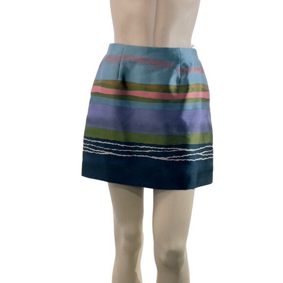 TED BAKER Womens Laken Striped Jacquard Mini Skirt Ted Size 1 US Size 4 - Picture 2 of 16